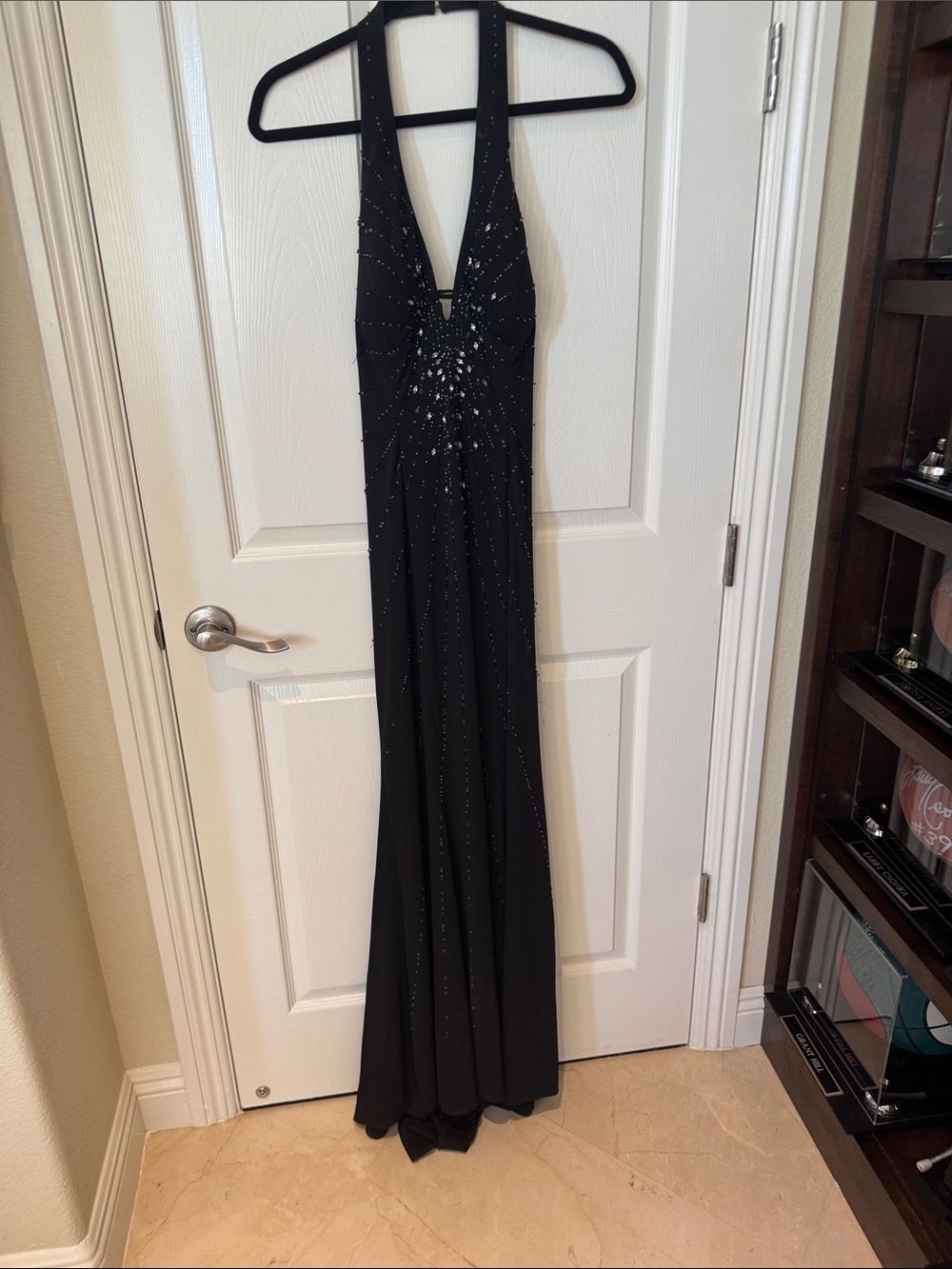 Zum Zum by Niki Livas Black Halter Prom Gown with Sparkle size 9-10